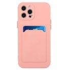 Husa Apple iPhone 12 Pro Max, Card Case, protectie camera, buzunar pentru carduri/cartele, roz pal