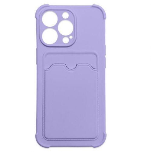 Husa protectie Card Case pentru Apple iPhone 13 Pro Max, buzunar pentru carduri/cartele, mov