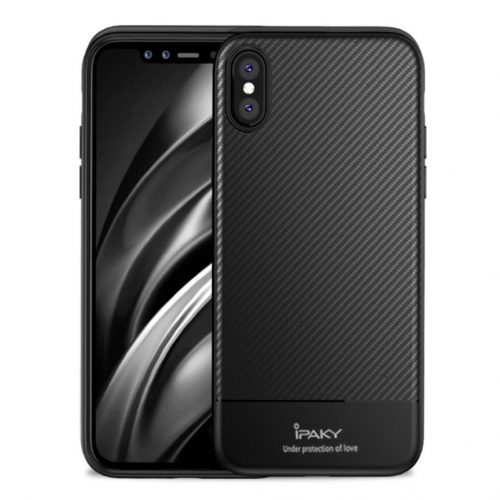 Husa Apple iPhone XR, IPAKY Carbon Fiber neagra