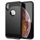 Husa protectie Apple Iphone X/XS, IPAKY Fashion Carbon, neagra