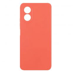   Husa protectie Oppo A18, Luxury Silicone, catifea in interior, protectie camere, rosu piersica