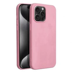   Husa Apple iPhone 15 Pro, Luxury Silicone, catifea in interior, roz pal