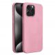 Husa Apple iPhone 15 Pro, Luxury Silicone, catifea in interior, roz pal