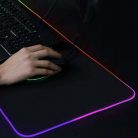 Mouse Pad gaming cu iluminare LED RGB, 80 x 30 cm, negru