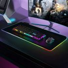 Mouse Pad gaming cu iluminare LED RGB, 80 x 30 cm, negru