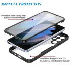 Husa Samsung Galaxy S21 FE, Luxury 360° (fata + spate), protectie camere, mov cu spate transparent