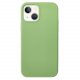 Husa Apple iPhone 13, Luxury Silicone, catifea in interior, verde maslina