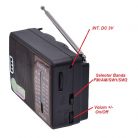 Radio portabil FADEGA AR-1699, 4 benzi de receptie, FM/AM/SW1/SW2, functionare cu 2 baterii R20, maro