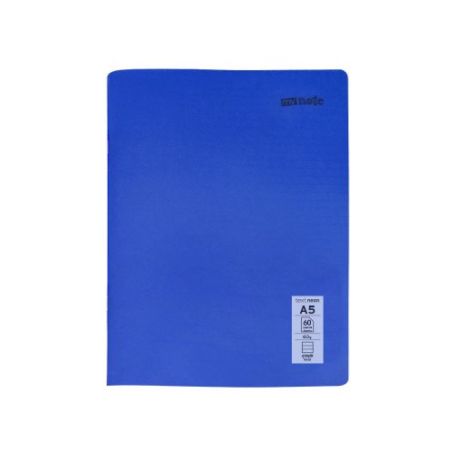 Caiet scolar Mynote Text Neon, A5, 60 file, dictando, coperta PP, albastra