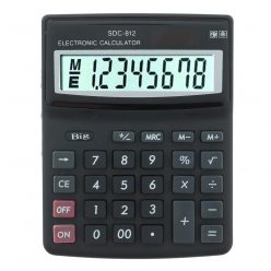   Calculator de birou CLTON CL-812,  8 caractere, functionare baterii + panou solar