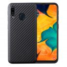 Husa Samsung Galaxy A20s, Carbon Case, TPU moale cu aspect carbon, neagra