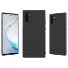 Husa de protectie Carbon Case pentru Samsung Galaxy Note 10, TPU moale cu aspect carbon, negru