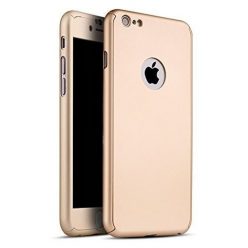   Husă Full Cover 360° pentru Apple Iphone 5/5S (față + spate + sticlă), aurie