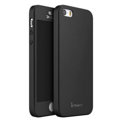   Husă IPAKY Full Cover 360° pentru Apple iPhone 5/5S (față + spate + sticlă), neagră