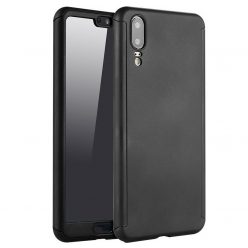   Husă Full Cover 360° pentru Huawei P20 Pro (față + spate + sticlă), neagră