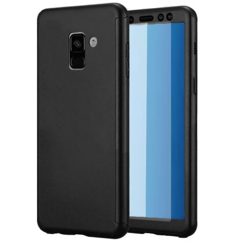 Husă Full Cover 360° pentru Samsung Galaxy A6 Plus 2018 (față + spate + sticlă), neagră