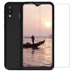   Husă Full Cover 360° pentru Samsung Galaxy A20e (față + spate + sticlă), neagră