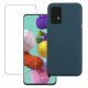 Set folie si husa Huawei P30 Lite, sticla transparenta si Matt TPU, albastru inchis