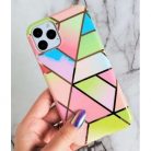 Husa protectie pentru Samsung A11 Soft IMD TPU Marble Geometric Roz