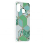 Husa protectie Samsung Galaxy A20e, Marble Series, verde/auriu