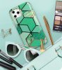 Husa protectie Samsung Galaxy A32 5G, Marble Series, verde/auriu