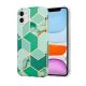 Husa protectie compatibila cu Huawei P Smart 2021 Soft IMD TPU Marble Geometric Verde