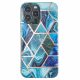 Husa protectie compatibila cu Samsung Galaxy S21 5G Soft IMD TPU Marble Geometric Albastru