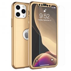   Husă Full Cover 360° pentru Apple iPhone 13 Pro (față + spate + sticlă), aurie