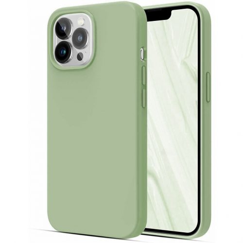 Husa Apple iPhone 13 Pro Max, Matt TPU, silicon moale, verde olive