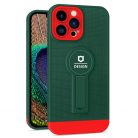 Husa Apple iPhone 11 Pro, Armor Design, functie stand, insertie metalica pentru suport auto magnetic, verde/rosu