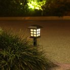 Lampa solara LED decorativa pentru gradina, tip felinar, lumina alb cald