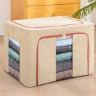 Cutie de depozitare pliabila cu fermoar, 24 litri, material textil, 40 X 30 X 20 cm, crem