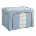 Cutie de depozitare pliabila cu fermoar, 100 litri, material textil, 60 X 42 X 40 cm, albastru deschis