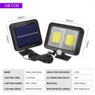 Lampa solara cu senzor de miscare, 108 COB LED, 2 grile, 2400lm, IP65, neagra