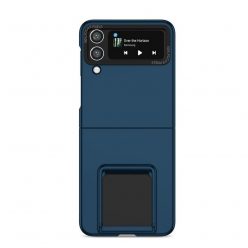  Husa protectie Samsung Galaxy Z Flip3 , policarbonat, pliere tridimensionala, stand expunere, albastra