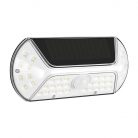 Aplica solara LED SMD pentru perete, cu senzor de miscare, dreptunghiulara, IP44, luminozitate mare 40 LED-uri, 3.7V, 1200mah, autonomie 8 ore, 19.2 x 8.9 cm, alb rece