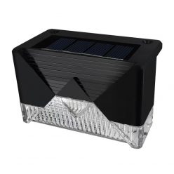   Aplica solara LED, ABS/Policarbonat, rezistenta la apa IP65, pentru trepte, borduri, terasa, 1.2V, 600mah, 7.9 x 5 cm, lumina alb cald, negru