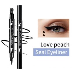   Eyeliner lichid pentru ochi, cu doua capete, un capat cu stampila inima, negru