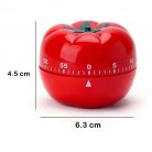 Cronometru mecanic de bucatarie, forma de rosie, 60 de minute, 6.3 x 4.5 cm, ABS, rosu