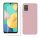 Set folie si husa Samsung Galaxy A71, sticla transparenta si Matt TPU, roz pal