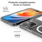 Husa protectie Apple iPhone 15, compatibila MagSafe, transparenta