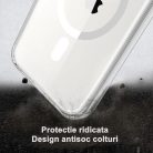 Husa protectie Apple iPhone 15, compatibila MagSafe, transparenta