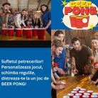 Joc de baut Beer Pong , 24 Pahare, 24 Mingi, material plastic, reutilizabil, portabil, rosu