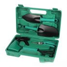 Set 5 accesorii pentru gradinarit, geanta depozitare inclusa, otel inoxidabil, 18.5 x 29.5 cm, verde