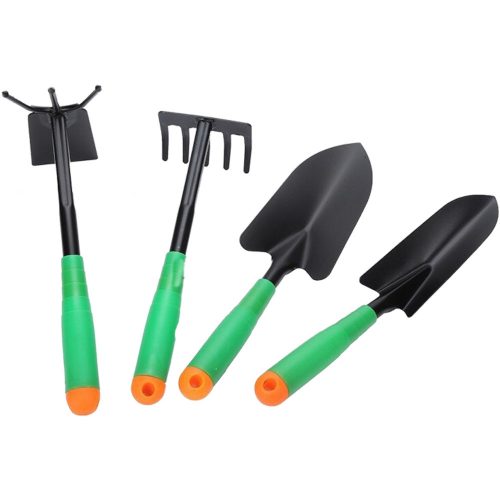 Set 4 unelte de gradina, pentru plantare si ingrijire plante, PVC si cardboard, 31.5 x 8 cm, verzi