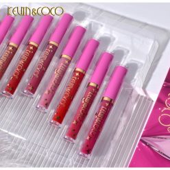   Set 12 Lip Gloss Kevin&Coco, nuante de rosu, rose, nude, cutie dreptunghiulara, 26.5x16.5x2.2 cm, 200g, multicolor