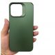 Husa protectie Apple iPhone 13, Shockproof Silicone, catifea in interior, folii de protectie camere incluse, Verde Army