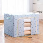 Cutie de depozitare pliabila cu fermoar, 100 litri, material textil, 60 X 42 X 40 cm, imprimeu cirese albastre