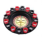 Joc de Baut Ruleta , cu 16 Pahare de Shot din Sticla , 30 x 30 x 5.5 cm, model 2, Rosu/Negru