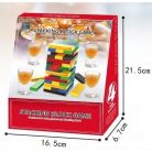 Joc de Baut, Turn Jenga din Plastic, cu 4 Pahare de Shot, +18 Ani, Multicolor